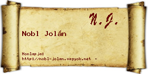 Nobl Jolán névjegykártya