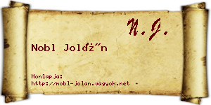Nobl Jolán névjegykártya